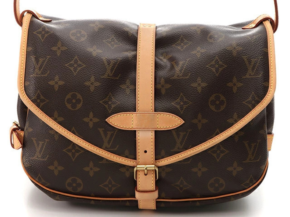 Louis Vuitton Monogram Saumur Brown Leather Shoulder Bag